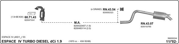 Układ wydechowy IMASAF 566000244