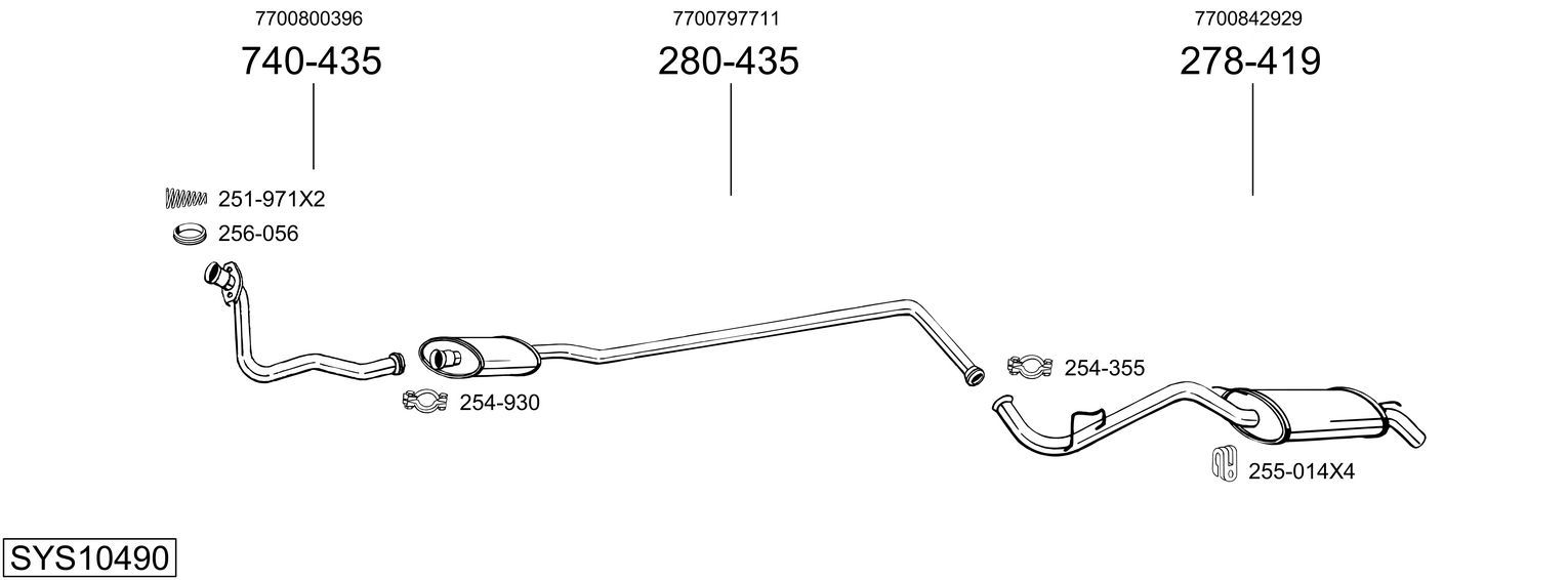 Układ wydechowy BOSAL SYS10490