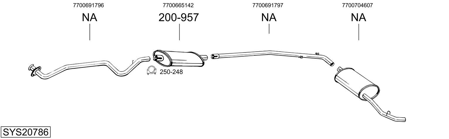 Układ wydechowy BOSAL SYS20786