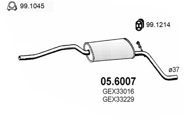 Tłumik środkowy ASSO 05.6007