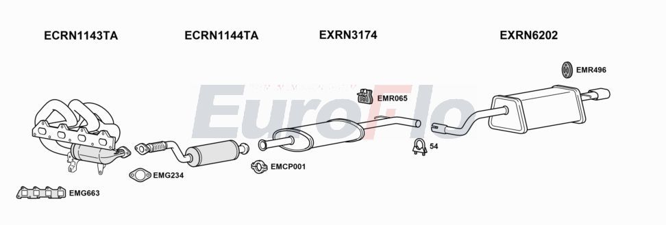 Układ wydechowy EUROFLO RNTWI161001