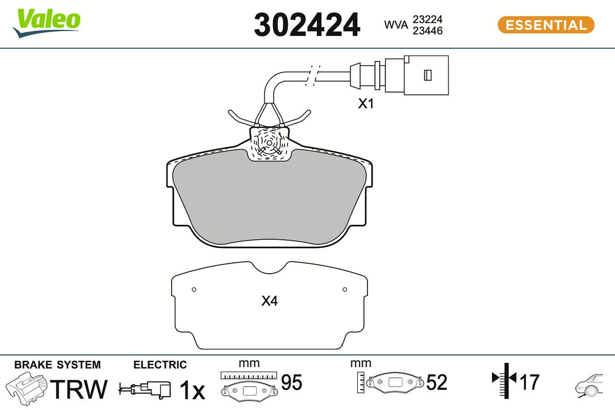set placute frana,frana disc VALEO 302424