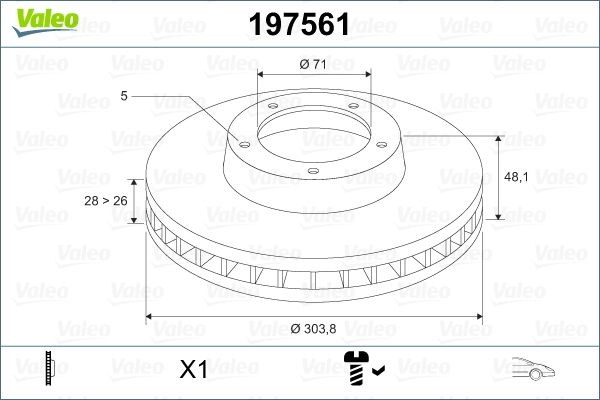 Tarcza hamulcowa VALEO 197561