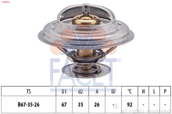 Termostat, środek chłodzący FACET 7.8302S