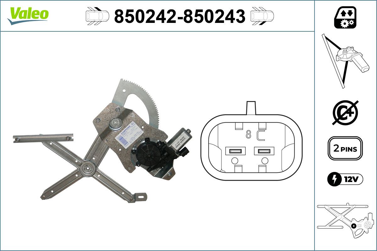 Mecanism actionare geam VALEO 850243