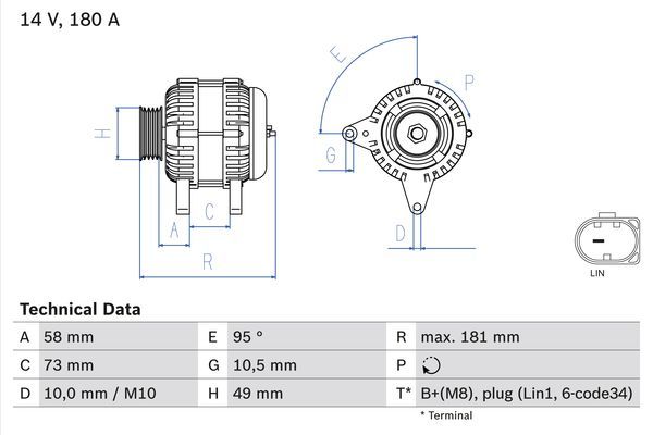 Alternator BOSCH 0 986 084 630