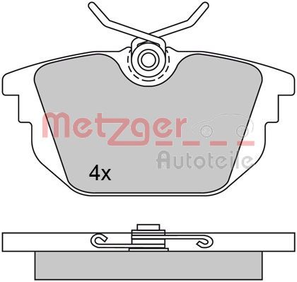 Zestaw klocków hamulcowych, hamulce tarczowe METZGER AUTOTEILE 1170497
