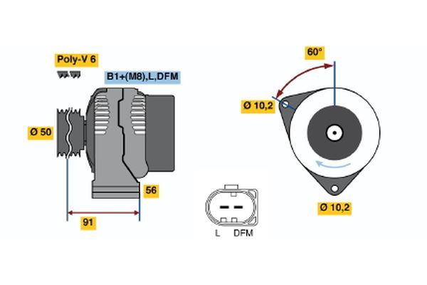 Alternator BOSCH 0 124 515 056