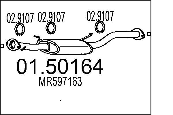 Střední tlumič výfuku MTS 01.50164