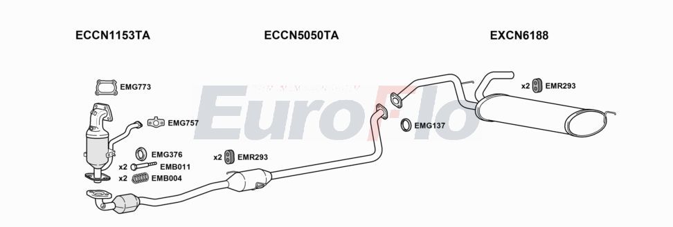 Układ wydechowy EUROFLO CNC1101008B