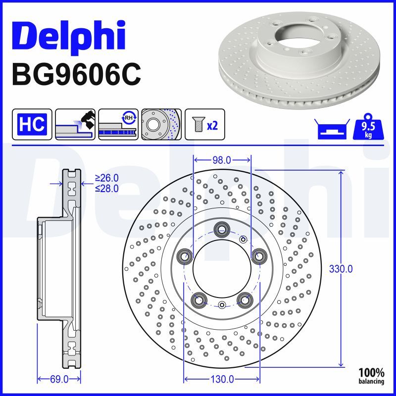 Disc frana DELPHI BG9606C