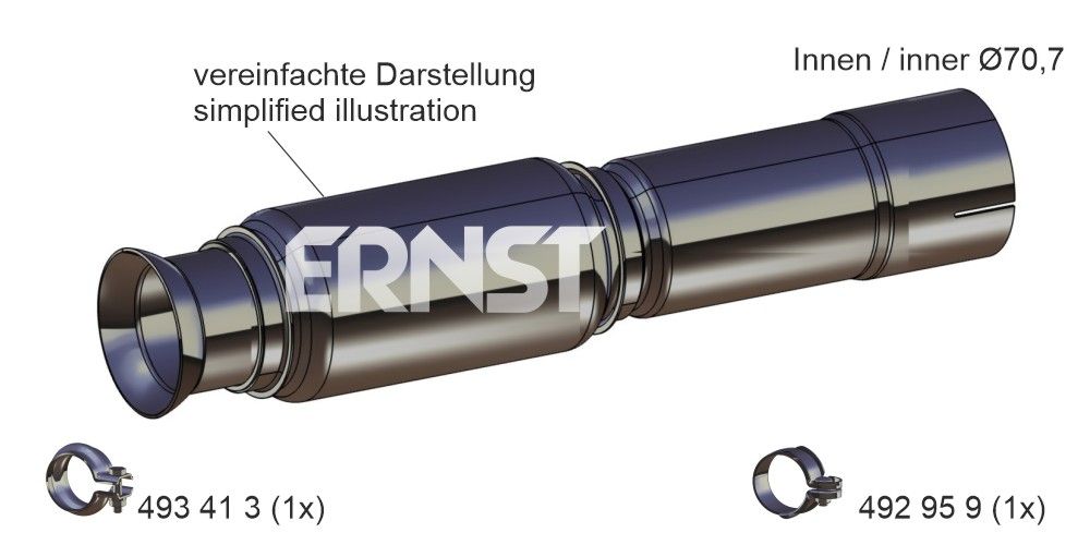 Teava flexibila, esapament ERNST 465083