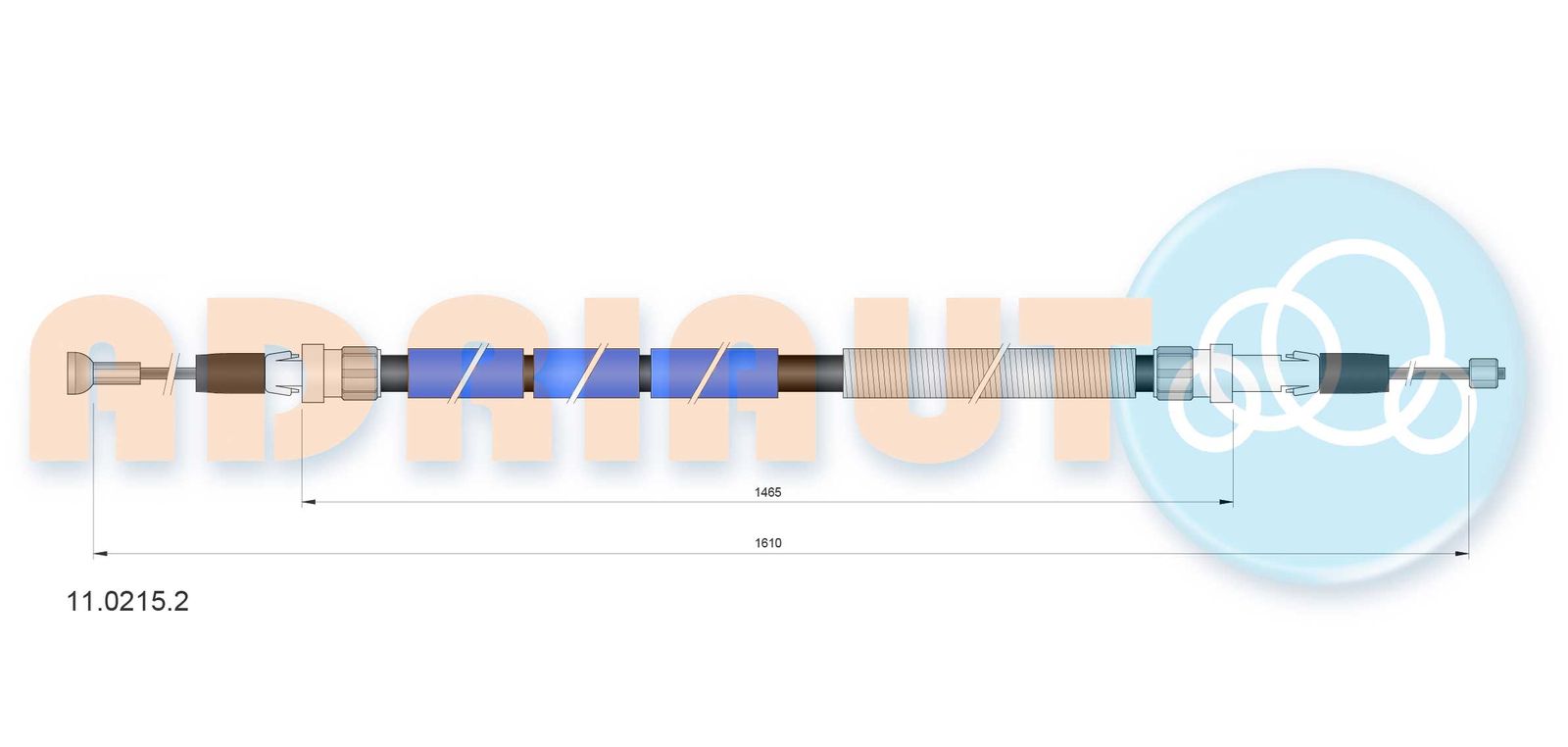 Cablu, frana de parcare ADRIAUTO 11.0215.2