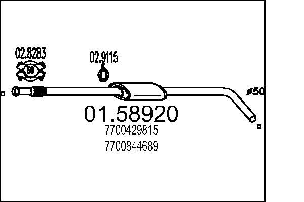 Tłumik środkowy MTS 01.58920