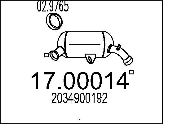 Filtr sadzy / filtr cząstek stałych, układ wydechowy MTS 2034900192
