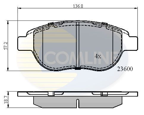 Zestaw klocków hamulcowych, hamulce tarczowe COMLINE CBP01038