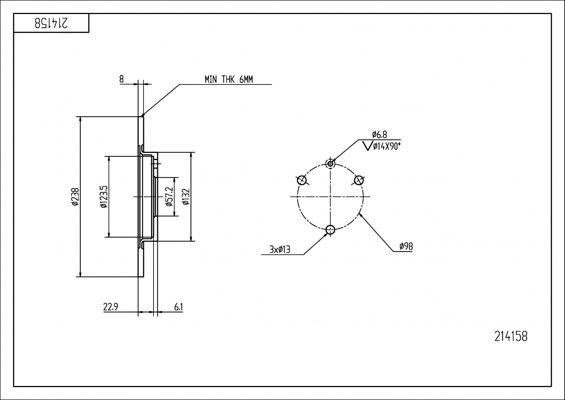 Tarcza hamulcowa HART 214 158