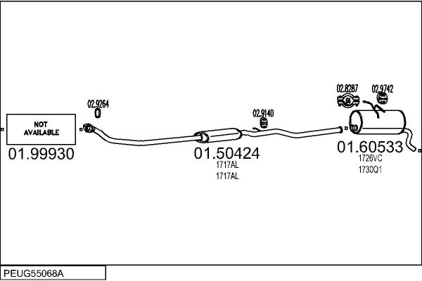 Układ wydechowy MTS PEUG55068A137774