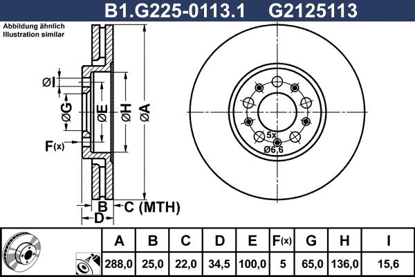 Tarcza hamulcowa GALFER B1.G225-0113.1