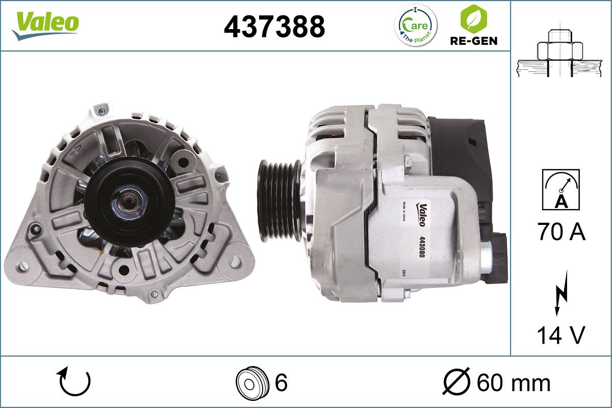 Generator / Alternator VALEO RE-GEN REMANUFACTURED 437388