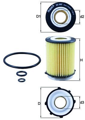 Filtr oleju MAHLE OX 982D