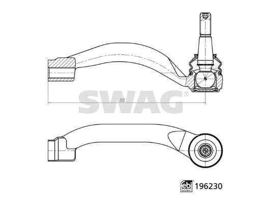 Końcówka drążka kierowniczego poprzecznego SWAG 33112067