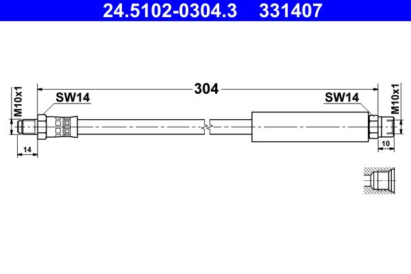 Levně Brzdové hadice ATE 24.5102-0304.3