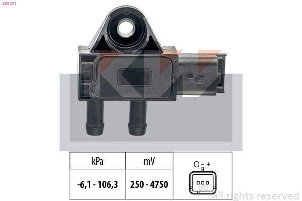 Czujnik, ciśnienie spalin KW 493 271