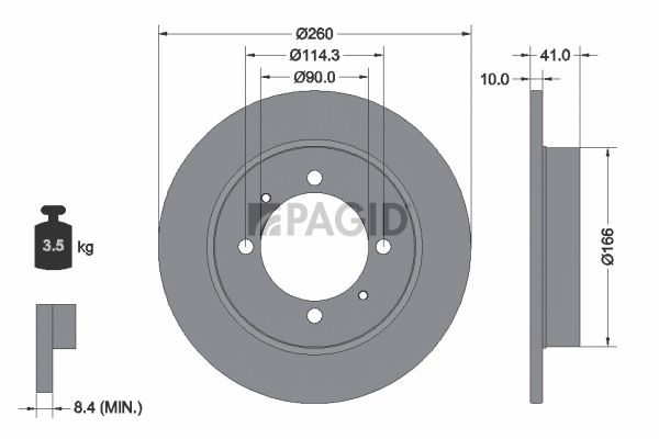 Tarcza hamulcowa PAGID 54024NC