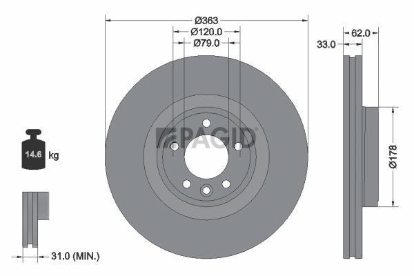 Tarcza hamulcowa PAGID 56135NHC
