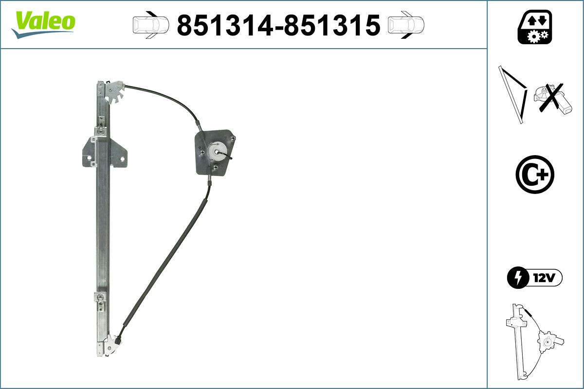 Mecanism actionare geam VALEO 851315