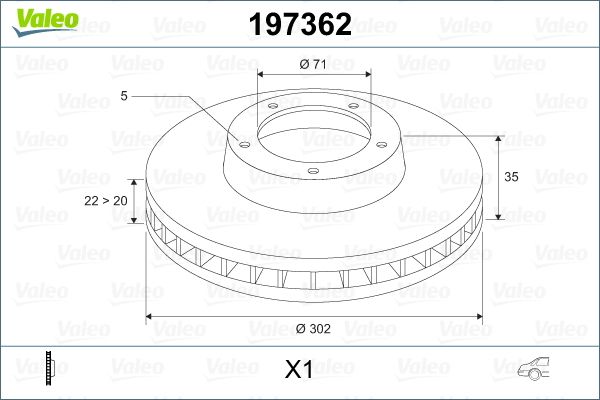 Tarcza hamulcowa VALEO 197362