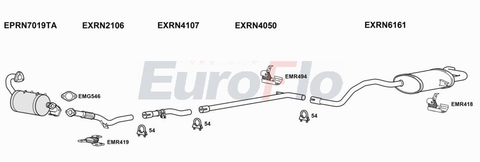 Układ wydechowy EUROFLO RNSCE16D6004