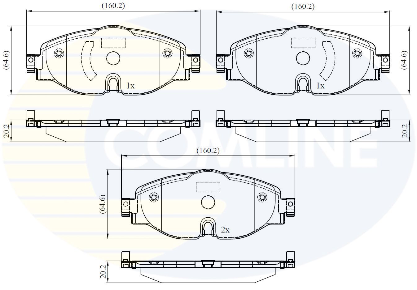 Zestaw klocków hamulcowych, hamulce tarczowe COMLINE CBP02158