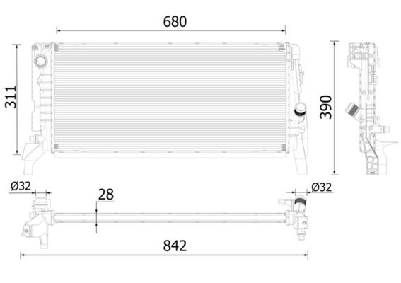 Chladič, chlazení motoru MAHLE CR 2311 000P