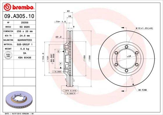 Tarcza hamulcowa AP 25056