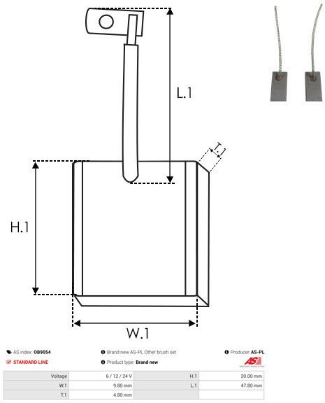 Levně Uhlíkový kartáč, generátor AS-PL OB9054
