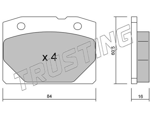 Zestaw klocków hamulcowych, hamulce tarczowe TRUSTING 008.0