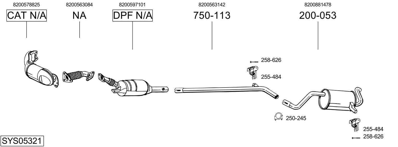 Układ wydechowy BOSAL SYS05321