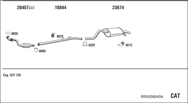 Układ wydechowy WALKER REK009040A