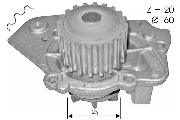 Pompe à eau, refroidissement du moteur