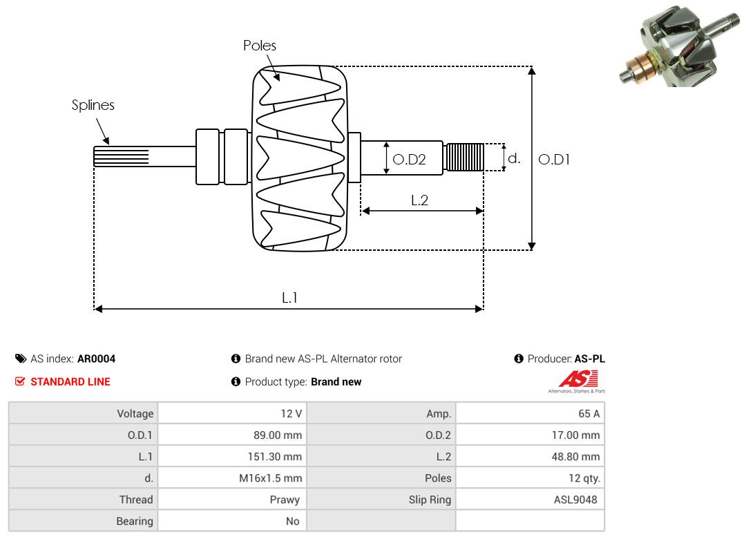 Levně Rotor, generátor AS-PL AR0004