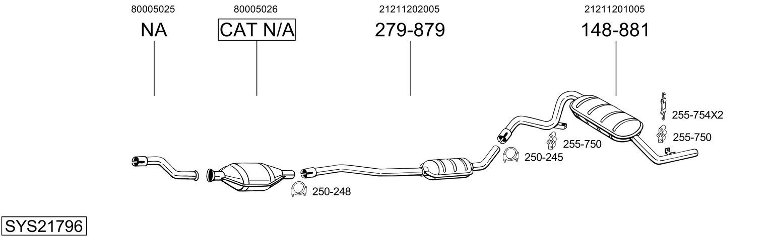 Układ wydechowy BOSAL SYS21796