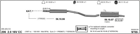 Układ wydechowy IMASAF 563000105