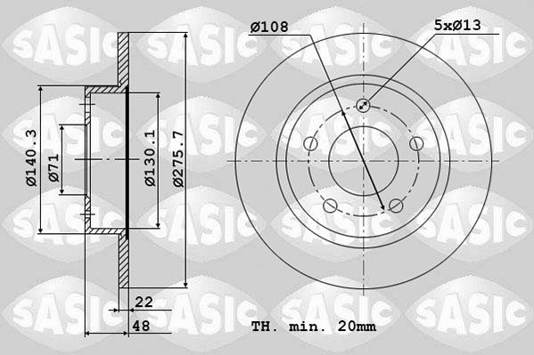 Tarcza hamulcowa SASIC 2464E74J