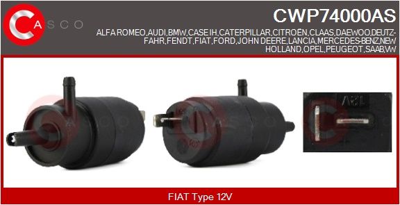 Vodní čerpadlo ostřikovače, čistění skel CASCO CWP74000AS