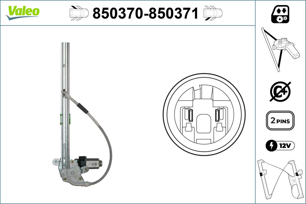 Mecanism actionare geam VALEO 850371