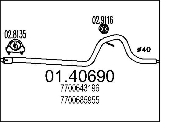 Rura wydechowa MTS 01.40690