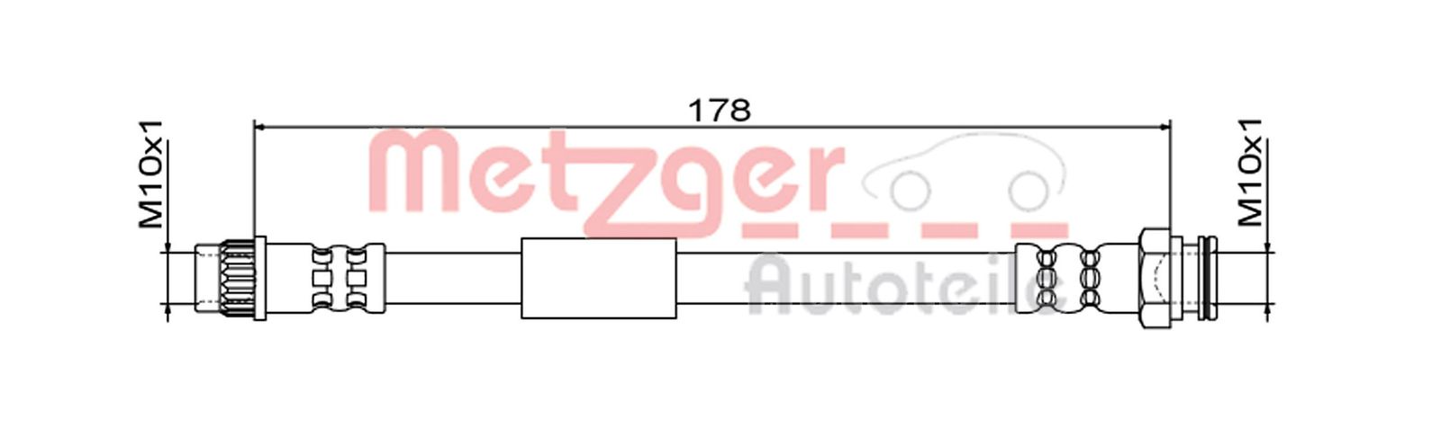 Przewód hamulcowy elastyczny METZGER AUTOTEILE 4111843