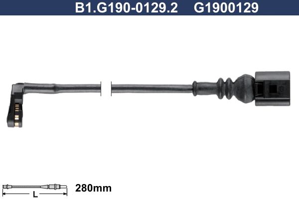 Styk ostrzegawczy, zużycie okładzin hamulcowych GALFER B1.G190-0129.2